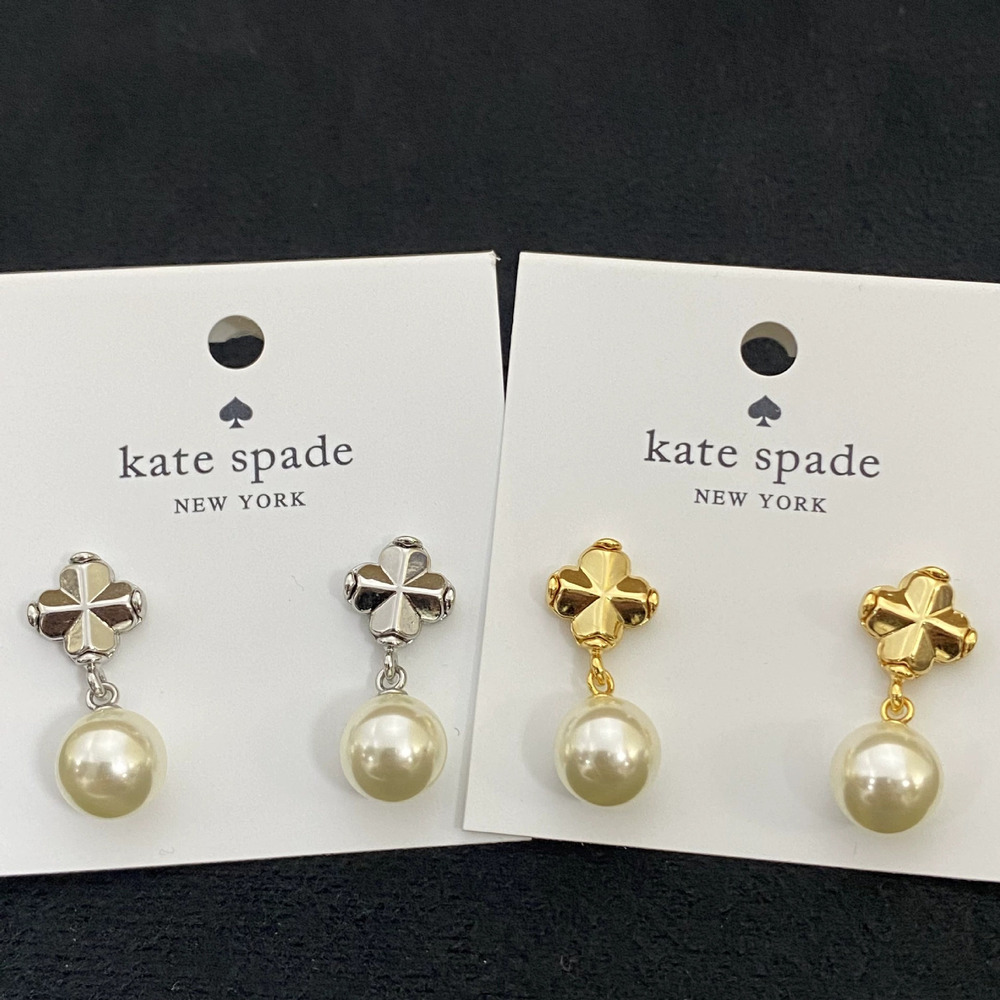 Kate SPADE Lucky Clover Pearl Stud Earrings